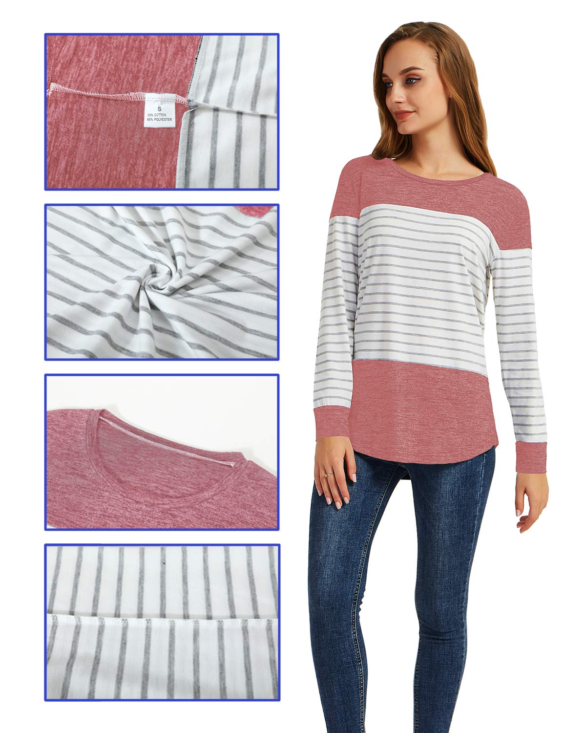 Gititlys Button Tops Women Long Sleeve Loose Blouse XXL