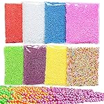 GeMoor 8 Pack Mini Styrofoam Balls for Slime, Small Tiny Foam Beads for Making Floam School Arts Crafts Supplies, 0.1-0.18 Inch, 40000 pcs