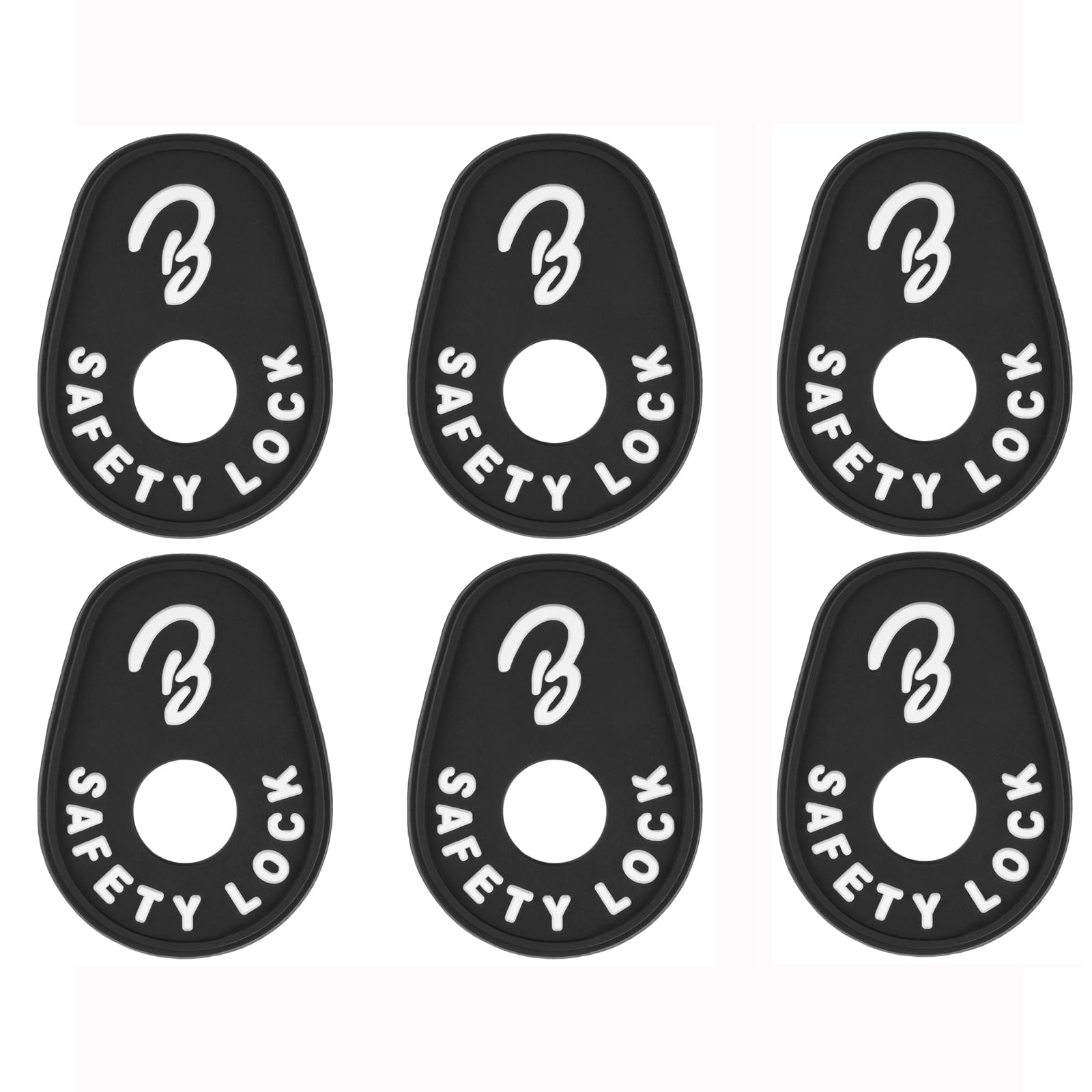 Guitar Strap Blocks, 6PCS Premium Silicone Safety Locks (B Style White)