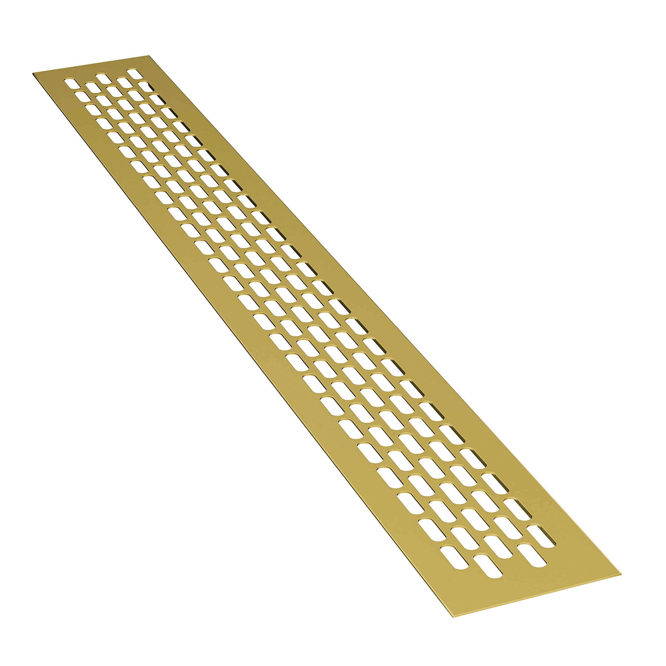 sossai® Aluminium Ventilation Grille - Alucratis (1 Piece) | Rectangular - Dimensions: 48 x 6 cm | Colour: Gold | Powder-Coated