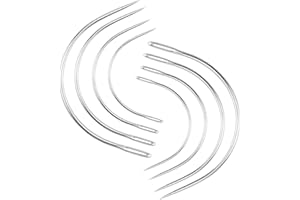 BlingKingdom 8 PCS Curved Needle Set 2" 2.5" 3" 3.5" Curved Hand Sewing Needles Durable C Type Needles for DIY Sewing Repairing Leather Carpet Canvas Weaving Crafts (4 Sizes)