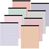 Fuutreo 8 Pcs 8.5'' x 11'' Colored Legal Pad 50 Sheets Per Writing Pads Narrow Ruled Notepad Perforated Writing Notepad Office Supplies for College Office Business (Sweet Color)