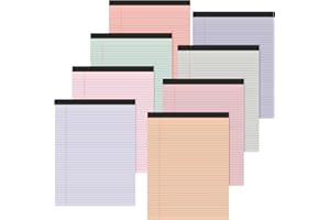 Fuutreo 8 Pcs 8.5'' x 11'' Colored Legal Pad Writing Pads Narrow Ruled 50 Sheets Per Notepad Perforated Writing Notepad Office Supplies for College Office Business (Sweet Color)