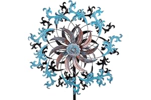 VENNIY Wind Spinner Outdoor,Large Kinetic Wind Sculptures& Spinner 360 Degrees Wind Spinner Metal Windmill Spinner 58.7 Inch for Patio,Lawn & Garden