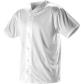 Alleson Athletic Boys' Full Button Baseball Jersey – Comfortable, Classic Fit, and Moisture-Wicking Technology