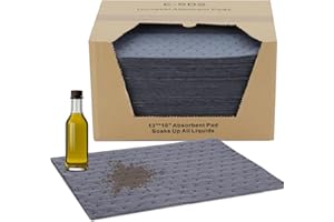 Oil Spill Mat, Oil Absorbent Pads for Spills Other Liquids 33 x 25cm x 2mm Water Absorbent Mat, Polypropylene Universal Absor