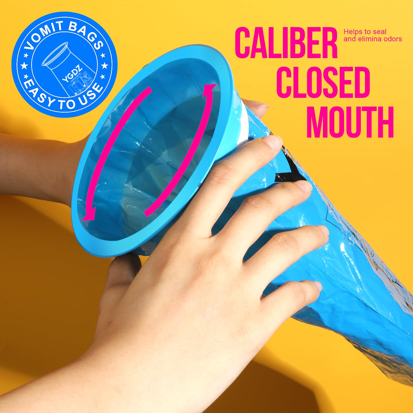 YGDZ YGDZ Vomit Bags Disposable, 15 Pack 1000ml Emesis Bag Disposable– Leak Resistant, Medical Grade, Portable, Puke Throw Up Nausea Barf Bags for Travel, Motion Sickness, for Women, Kids