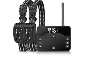 TeqHome Wireless Dog Fence, 2-in-1 Electric Dog Fence System for 2 Dogs with Training Collar & Remote, IP65 Waterproof, New Safety Pets Containment System for All Dogs, Cover Up to 8 Acre(20-850ft)