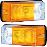 APSMOTIV Front Turn Signal Light Assembly Pair for Zetor UR1 UR3 Tractors, 12V Amber/Clear Fender Indicator Lamps, Fits 5011 5211 6011 7011 7211 7745 3320 3340, Replaces S64734 VPM3734