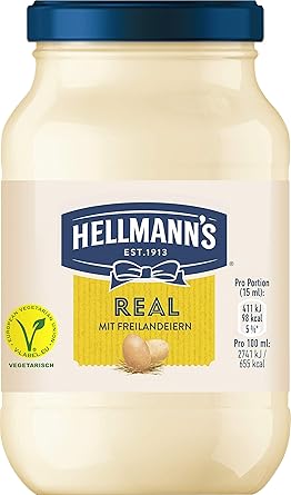 Hellmann S Mayonnaise Real Mit Eiern Aus 100 Freilandhaltung Wertvoller Ole Aus Verantwortungsvoller Herstellung 6er Pack 6 X 210g Amazon De Lebensmittel Getranke
