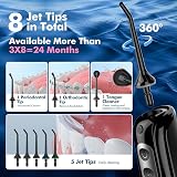 WAFLOO Water Flosser Cordless 8 Tips 4 Modes 300ML Tank IPX7 Travel view 5