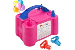 PCFING Balloon Pump Electric, Portable Balloons Inflator Blower Machine with Balloon Tie Tool & Dual Nozzle