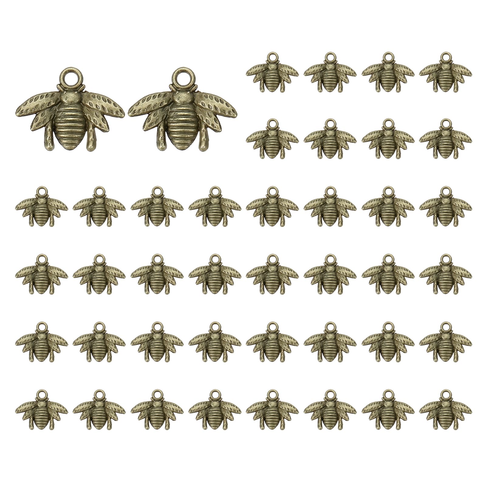 PATIKIL Bee Charm, 50 Pcs Alloy Honeybee Charm Pendant for DIY Crafts, Dark Bronze, 0.6 x 0.8 Inch