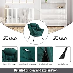 Furlide Lazy Chair with Ottoman, Modern Chair with