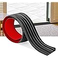 Rubber Door Threshold Ramp Self-Adhesive Rubber Ramp for Door Threshold 3/5 Inch Rise for Wheelchair Scooter Doorway Floor Tile Threshold Transition Strip Reducer (Black, 3 in Wide x 6.6 Ft Long)