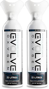 EVOLVE 22 Litre Pure Oxygen Canister Pack of 2 Portable Breathing Cup view 1