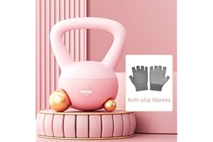 RUNWE Soft Kettlebell - Weight Options for 25, 20, 15, 10 and 5 LB Strength Training Kettlebells Weight Iron Sand Filled Shock-Proof Hand Weights for Women Men or Children