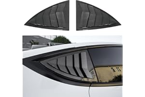 WildWell Rear Side Window Louvers for Tesla Model Y 2020-2024 Side Window Louver Air Vent Scoop Sunshade Louver Covers Carbon Fiber Style