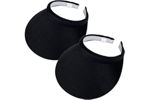 BEEVARN 2 Pack Sun Visors Women Wide Brim Clip on Summer Hats Adjustable UV Protection