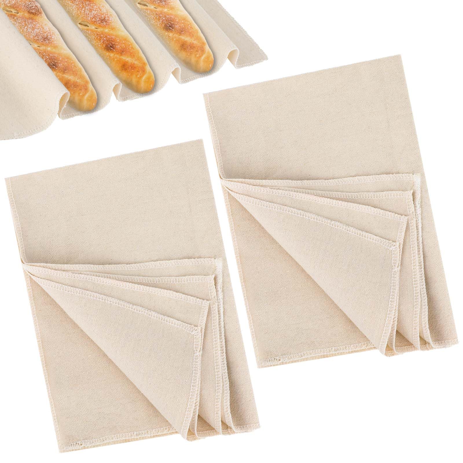 Proofing Cloth for Bread Baking 2PCS 45x75 cm Linen Cloth Reusable Bread Proofing Cloth Thick Baking Bread Cloth for Rolling Dough, Baguettes, Loaves, Pastry, Homemade Bread