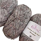 Cotton to The Core Worsted Cotton Yarn, 3-Pack (654Yds/300G), Lava Gray | Worsted Weight Cotton Yarn for Crocheting with Free Patterns, Beginners Friendly - #4 Medium Worsted Weight Yarn for Knitting