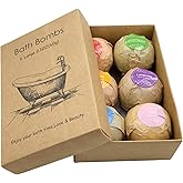 WYNK Bath Bombs Gift Set 6 Pack - Individually Wrapped Fizzy Bath Bombs with Floral Scent & Shea Butter for Soft Skin, Non-Staining Relaxing Aromatherapy Spa Bath