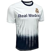 Icon Sports Men Compatible with Real Madrid Sublimation Logo Poly Soccer Jersey - White