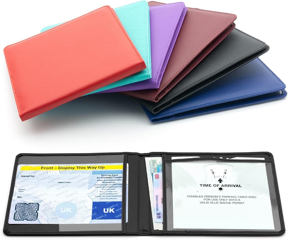 CKB LTD Black Disabled Badge Holder Wallet for Car Blue Badge PU Leather