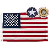 Flagolden American Flag for Boat 16x24 Inches Embroidered Small Boat Flags for Outside, Patriotic Heavy Duty 16x24" Nautical US USA America Flag with 2 Brass Grommets