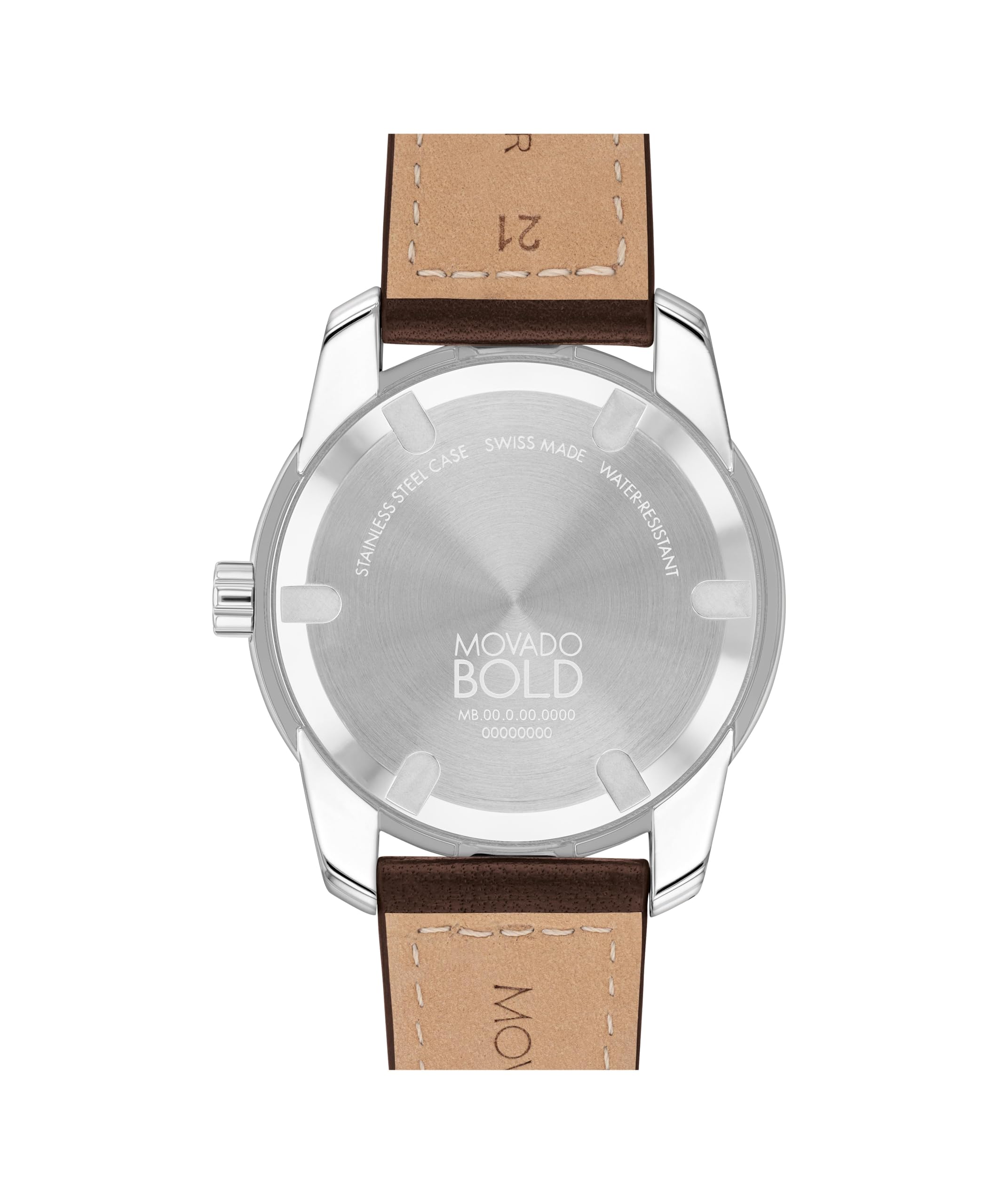 Movado Bold Verso Men's Luxury Quartz Watch - Swiss Movement, Leather Strap - Water Resistance 30 Meters (3ATM) - Classic Timepiece - Gift for Him - 42mm