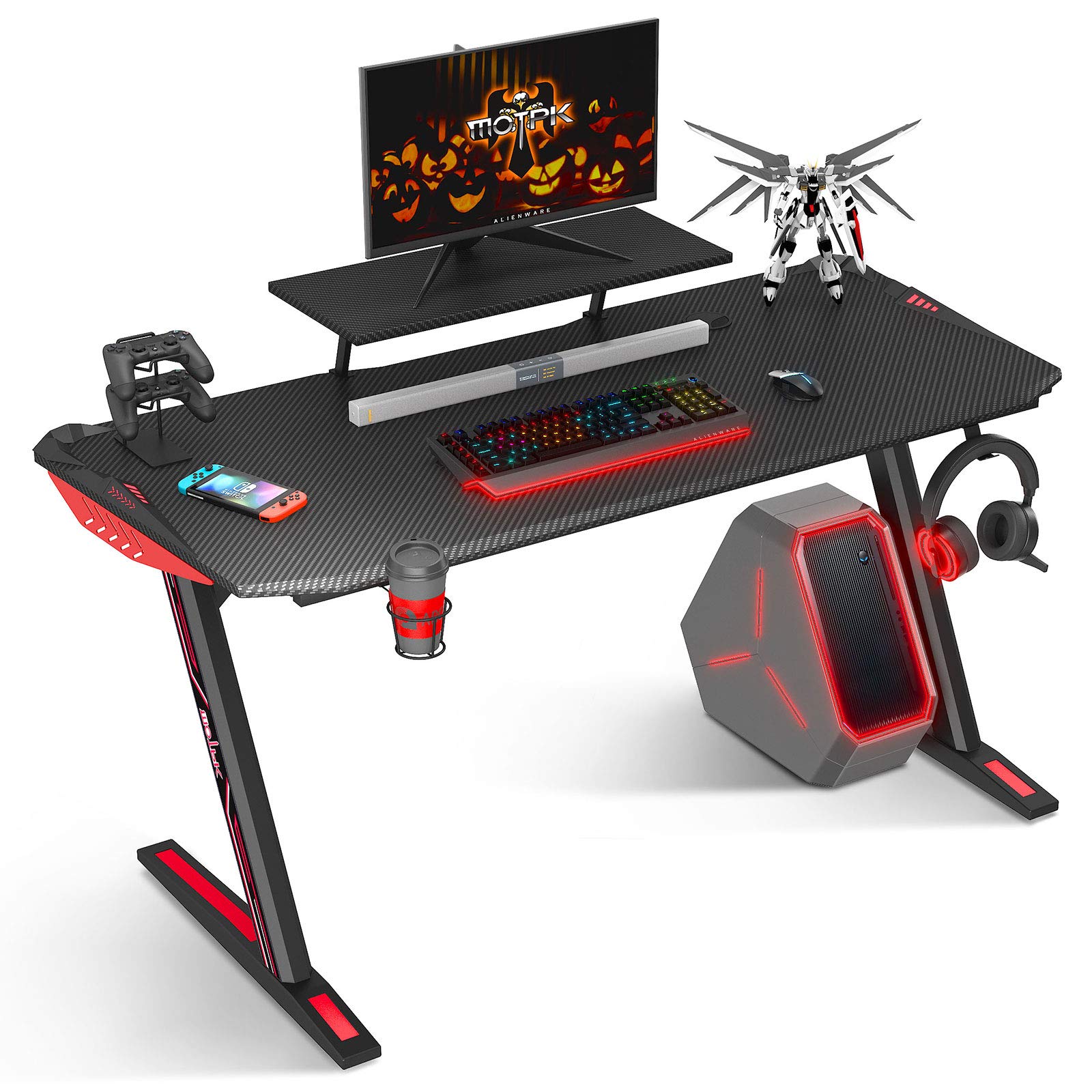 Buy MOTPK Gaming Desk 60 inch Z Shaped Home Office PC Computer Gaming