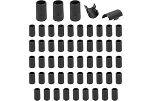 Luomorgo 52 Pcs 1/2 Inch Wire Shelf Clips, Plastic Shelf Lock Clips for 1/2" Post Shelving, Heavy Duty Wire Shelving Clips Replacements for Shelves, Racks (Black)