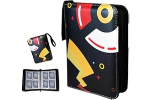 NUOSWEK Card Binder 4 Pocket, 400 Pockets Zipper Card Binder Album, 3-Ring Card Holder Binder with Removable 50 Sleeves, Card Folder for MTG, TCG, Yugioh Cards, Sports Cards(Black 2)