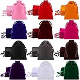 Extrapins 24 Pcs Little Velvet Drawstring Bags, Small Jewelry Pouches, 2.8''x3.5'' Velvet Gift Bags with Drawstring for Wedding Favors, Gifts, Event Supplies (12 Colors)
