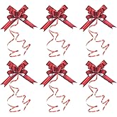 Patikil 2-inch Pull Bows, 40 Pack Present Wrapping String Ribbon Decorative Bow Ties for Wedding Party Birthday Decorations, Red