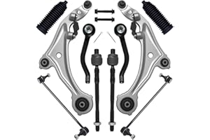 AUQDD 10Pcs Front End Suspension Kit Fit For 2009-2014 Ni-ssan Murano, 2 Lower Control Arm w/Ball Joint 2 Sway Bar Link 4 Outer Inner Tie Rod End (# K622157 K622158 K750784 EV800639 ES800357 ES800358)