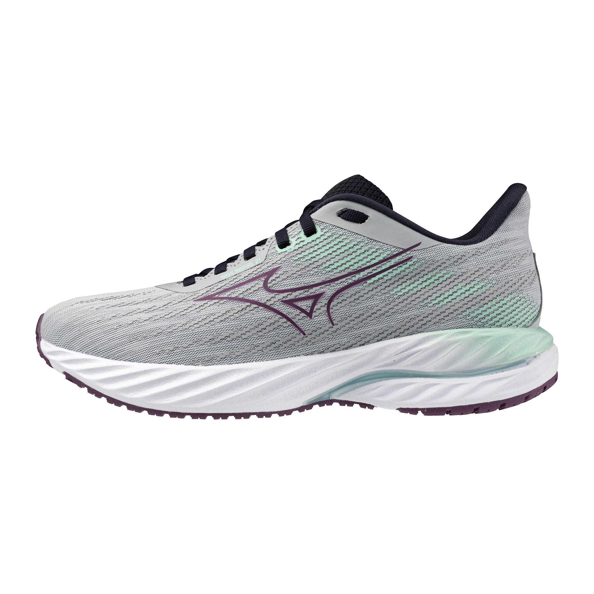 Photo 1 of Mizuno Wave Inspire 21 Womens Running Shoe, Pearl Blue-Dark Purple, 10