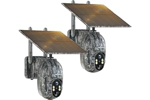 VOOPEAK Cellular Trail Camera 2-Pack, Trail Camera 2.5K Live Feed, Built-in SIM Card with 7 Days of Unlimited Data, Clear Night Vision Built-in 10400mAh Li-ion Battery Solar Game Cameras