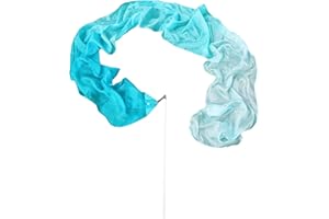 Winged Sirenny 1 Piece 98" Hand Painted Flowy Silk Ribbon Streamer with Rods, Church Liturgical Praise, Worship Adoration Dance Ribbon Banner