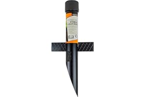 Newhouse Lighting MPOST17 2.5-Inch Outdoor Mounting Post with Cap and Stabilizing Wings for Landscape Flood Lights, Black, 17.63