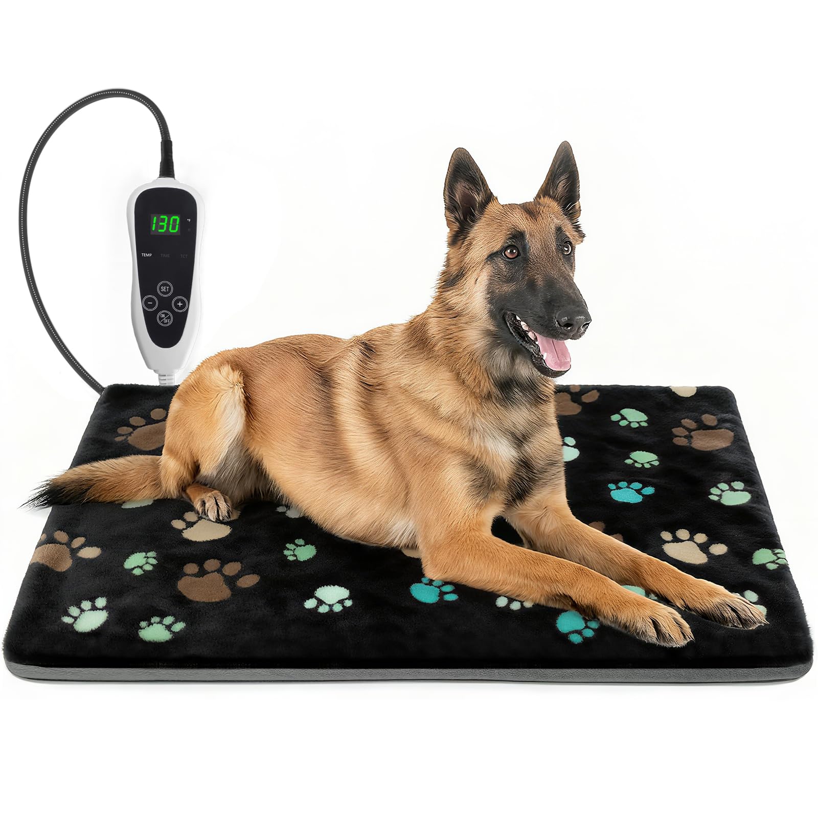 Photo 1 of GOLOPET Large Dog Heating Pad 36x24 in with Smart Thermostat Switch and Power Line Protection Tube,Obtained MET and UL Dual Certification,Waterproof Pet Heating Pad for Dogs,with Plush Fabric Cover