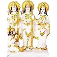 Export Store White Ram Darbar Murti for Home Temple Marble Big | Marble Ram Darbar with Sita Laxman Hanuman Statue Murti Idol for Pooja Room | Handmade Lord Ram Darbar Idol Showpiece (6 Inches)