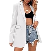 Febriajuce Women's Casual Long Sleeve Lapel Oversized Button Work Office Blazer Suit Jacket