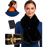 Genovega Heated Fur Scarf for Women Unique Valentine Gifts with 6000mAh Portable Battery Intelligent Rechargeable