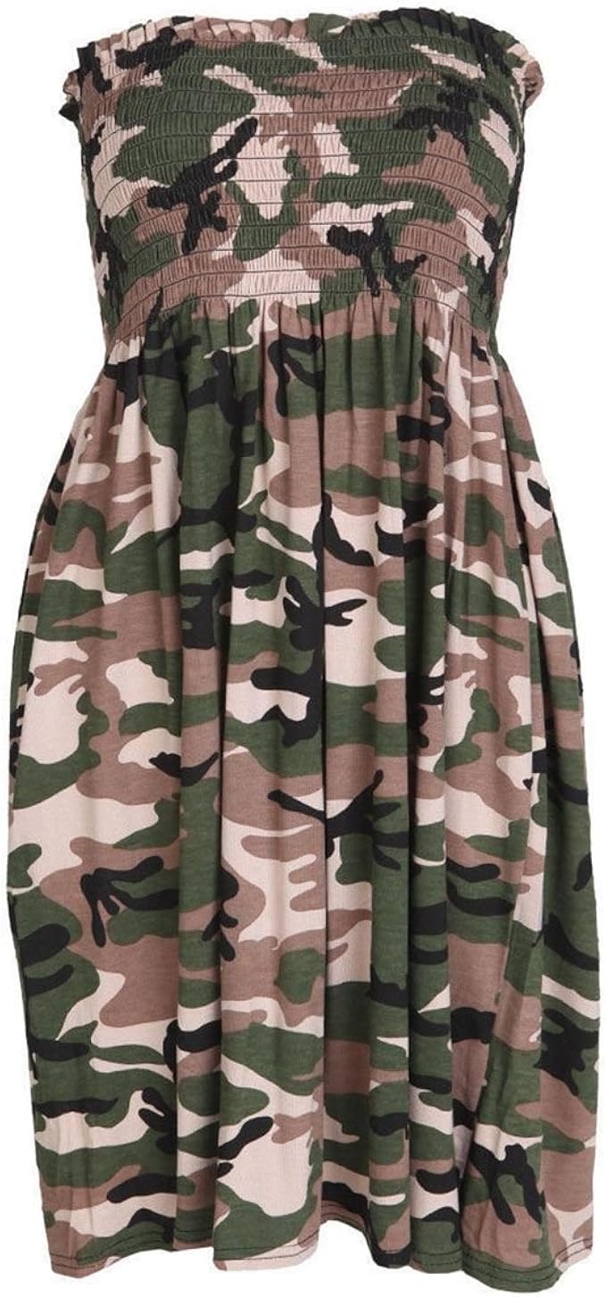Bandeau Kleid Khaki