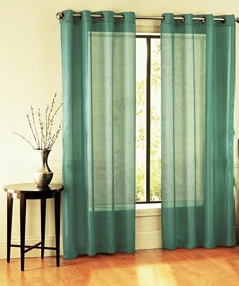 Gorgeoushomelinendifferent Sizes Ruby 2 Pc Slate Blue Sheer Window