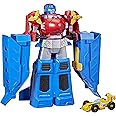 Transformers Optimus Prime Jumbo Jet Wing Racer Playset with 4.5-inch Bumblebee Racecar Action Figure Converting Toys, Ages 3 and Up, 15-inch