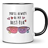 DOTAIN Bestie Mug - Best Friend Mug, Friendship Gifts for Women, BFF Gifts, You'll Always Be My Best-Tea Coffee Mugs 11 oz White