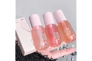 Lip Gloss, Lip Gloss 3 Pack Lip Balm Set, 2-In-1 Lip Balm+Glaze Hydrating Plump Gloss, Transparent and Radiant Colors for Dai