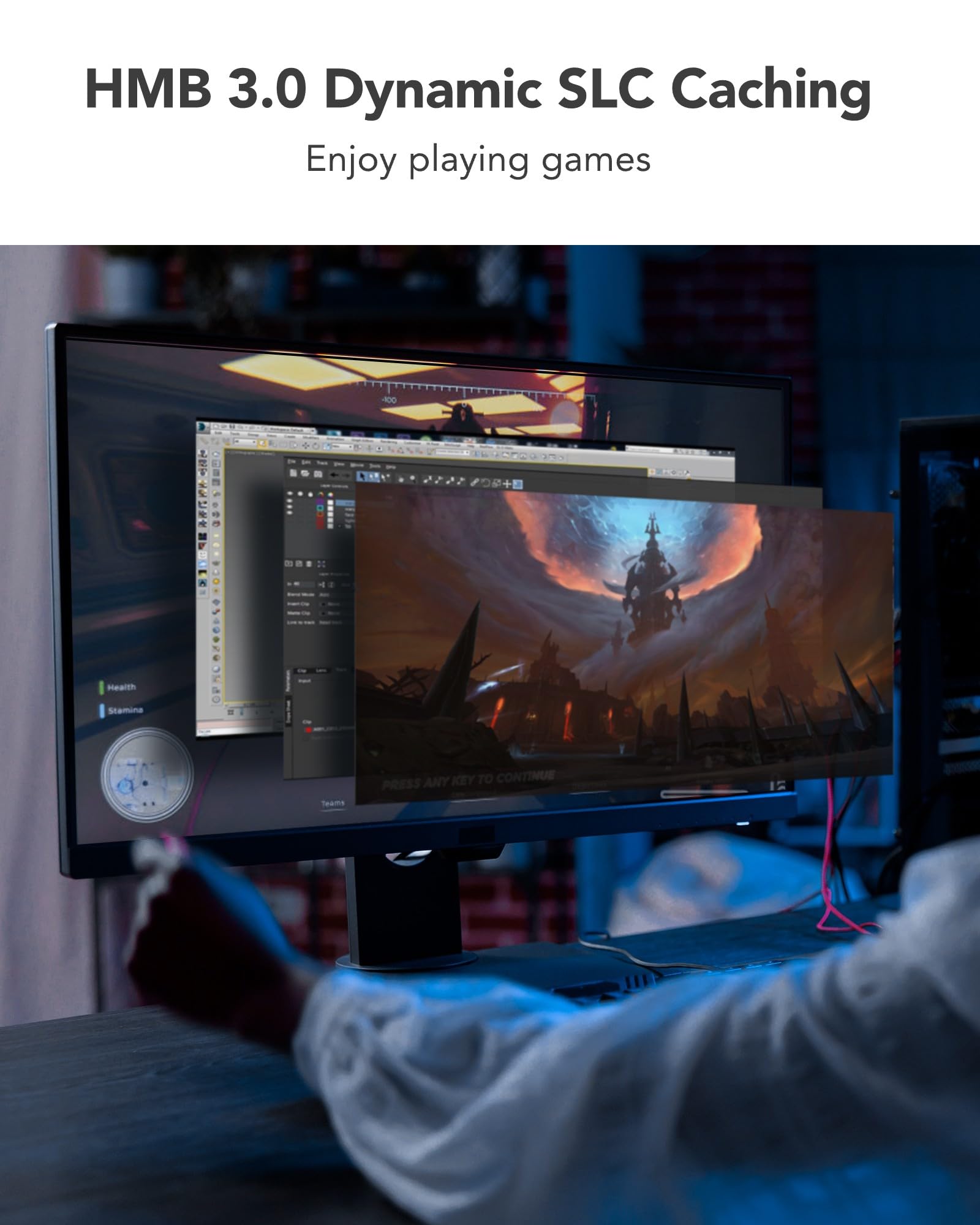 Lexar NM790 2TB Interne SSD mit Kühlkörper, M.2 2280 PCIe Gen4x4 NVMe 1.4 SSD, Bis zu 7400MB/s Lesen, 6500MB/s Schreiben, Interne Solid-State-Laufwerk für PS5, PC, Laptop (LNM790X002T-RN9NG) 5